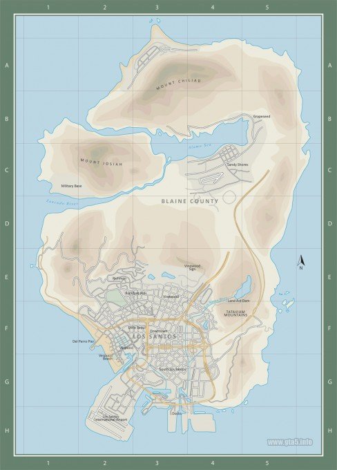 Grand Theft Auto V map